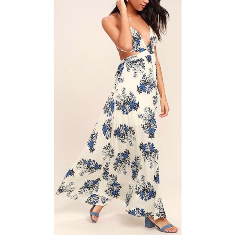 Blue Floral Maxi Dress
